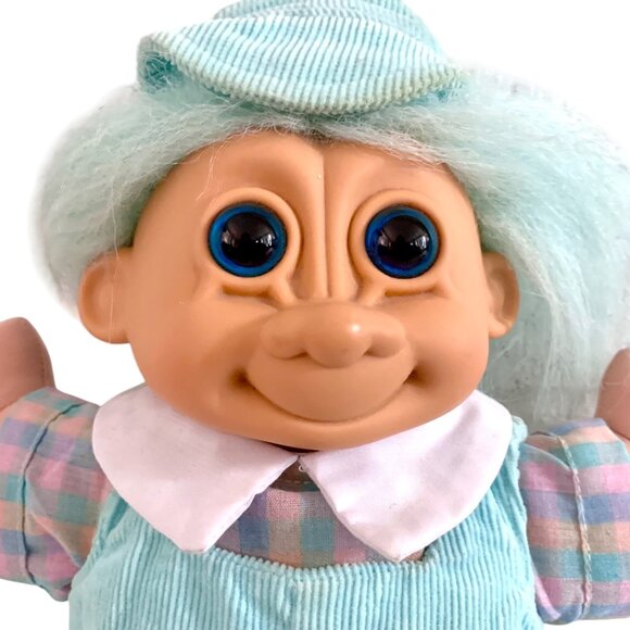 Vintage Russ Berrie Troll Doll Mint Green Hair Outfit 12” Collectible Plush Toy - Picture 2 of 9